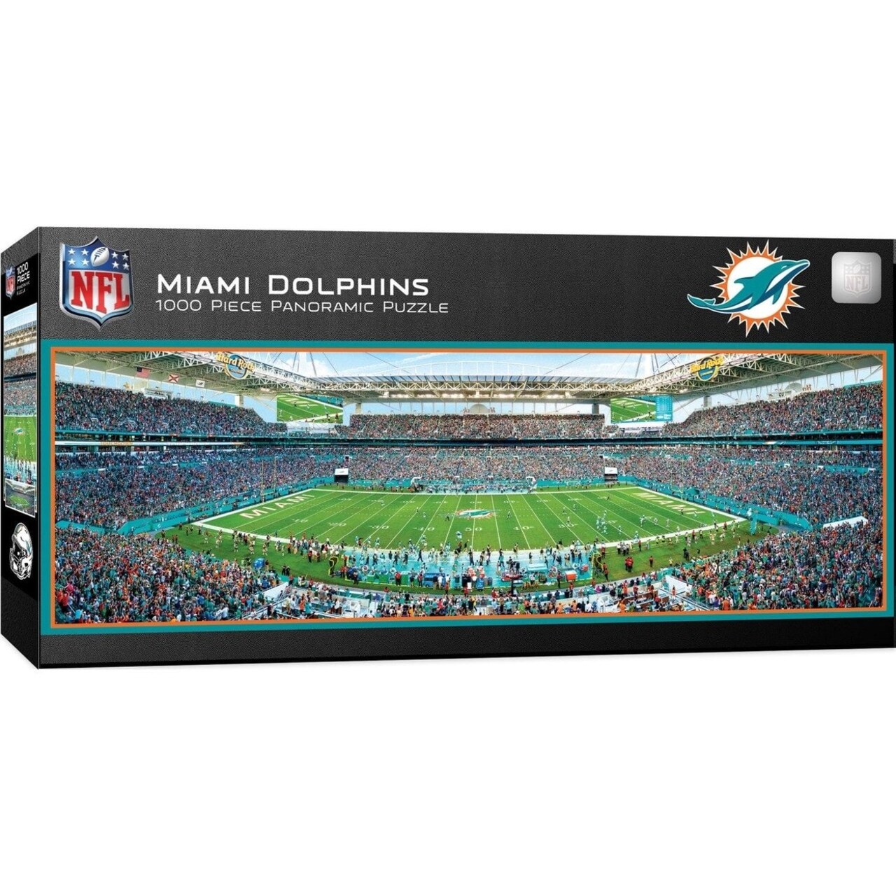 Miami Dolphins 1000 Piece Panoramic Jigsaw Puzzle 13X39 Nfl Sports Game Day